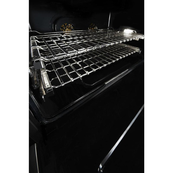 Jennair® 36" NOIR™ Dual-Fuel Professional-Style Range with Chrome-Infused Griddle JDRP536HM