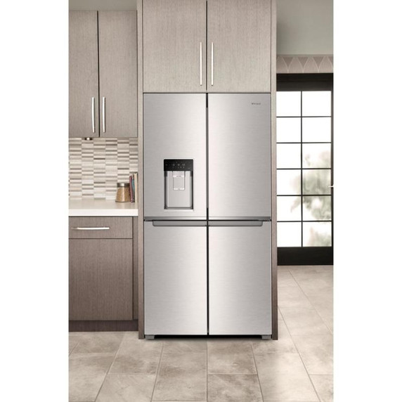 Whirlpool® 36-Inch Counter Depth 4 Door Refrigerator with Ice Maker in Door WRQC7836RZ
