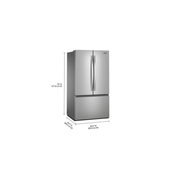 Whirlpool® 36-Inch French Door Refrigerator with Interior Water Dispenser - 31 cu. ft. WRFF3336SZ