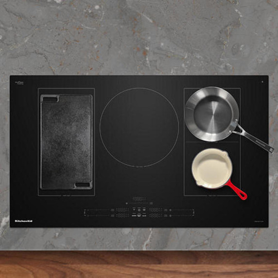Kitchenaid® 36" Temp Cook™ Induction Cooktop with 5 Cooking Zones KCIT736SBL
