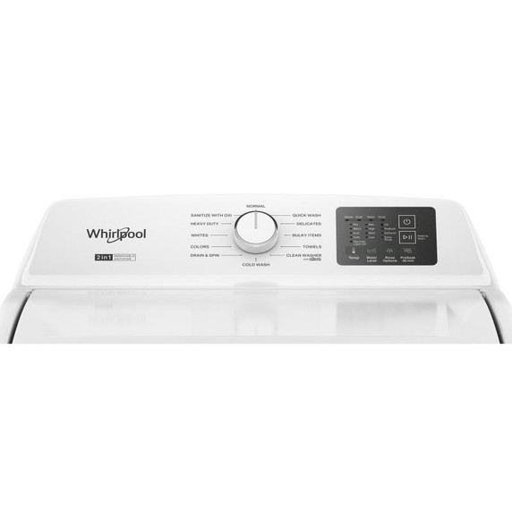 4.8 - 4.9 Cu. Ft. Whirlpool® Top Load Washer with 2-in-1 Removable Agitator. WTW4107SW
