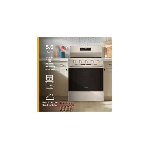 Whirlpool® 30-inch Gas Range with Air Cooking Technology WFGS5730SB