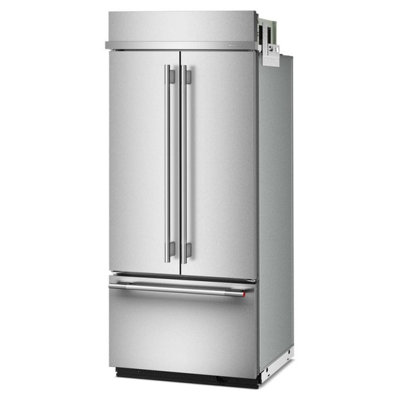 Kitchenaid® 20.8 Cu. Ft. 36" Built-In French Door Bottom Mount Refrigerator with Platinum Interior KBFN536SPS