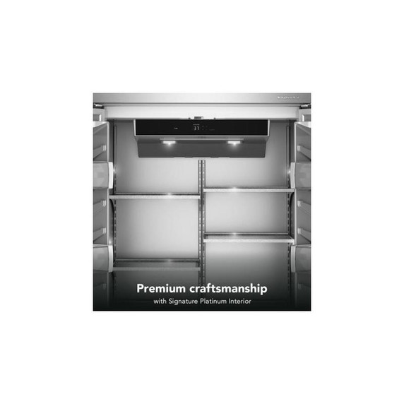 Kitchenaid® 20.8 Cu. Ft. 36" Built-In French Door Bottom Mount Refrigerator with Platinum Interior KBFN536SBE