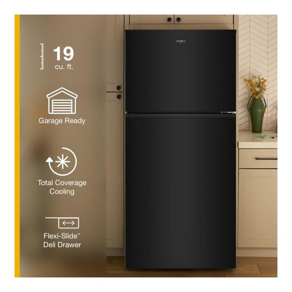 Whirlpool® 30-inch Wide Top Freezer Refrigerator with Total Coverage Cooling - 19 Cu. Ft. WRTX5419SB