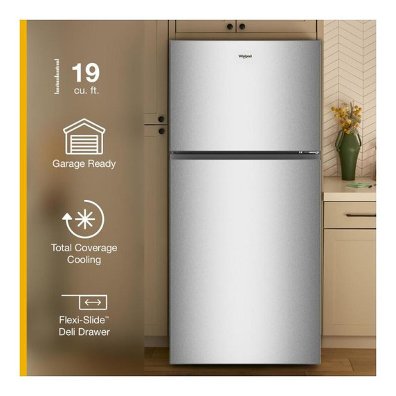 Whirlpool® 30-inch Wide Top Freezer Refrigerator with Total Coverage Cooling - 19 Cu. Ft. WRTX5419SZ