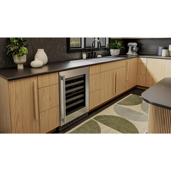Kitchenaid® 24" Undercounter Wine Cellar with Full-Extension Metal-Front Racks KUWR324SSB
