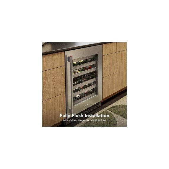 Kitchenaid® 24" Undercounter Wine Cellar with Full-Extension Metal-Front Racks KUWR324SSB