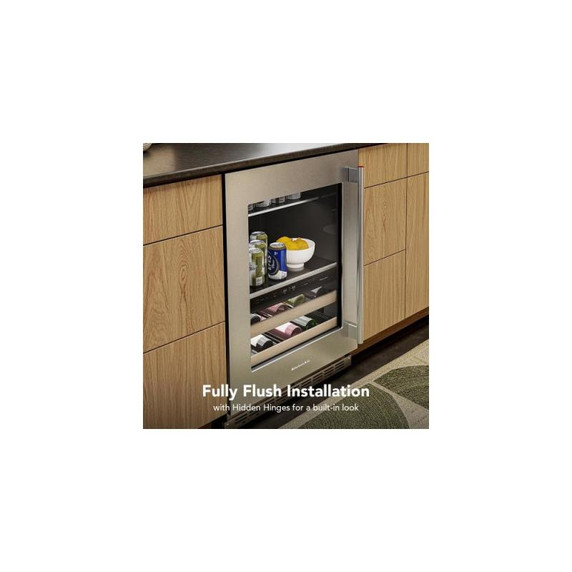 Kitchenaid® 24" Beverage Center with Glass Door and Wood-Front Racks KUBL524SPS