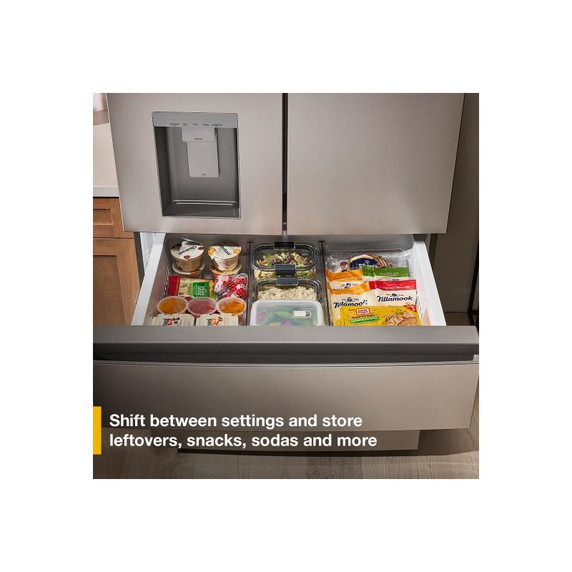 Whirlpool® 29 Cu. Ft. Family-Sized Capacity French door refrigerator with Flexible Temperature Drawer WRMF3536SV
