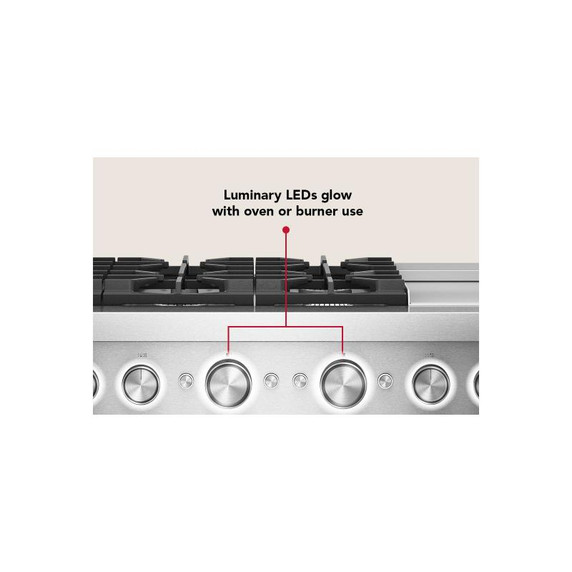 Kitchenaid® 48-Inch 6 Burner Commercial-Style Dual Fuel Range with Griddle KFDD948SSC