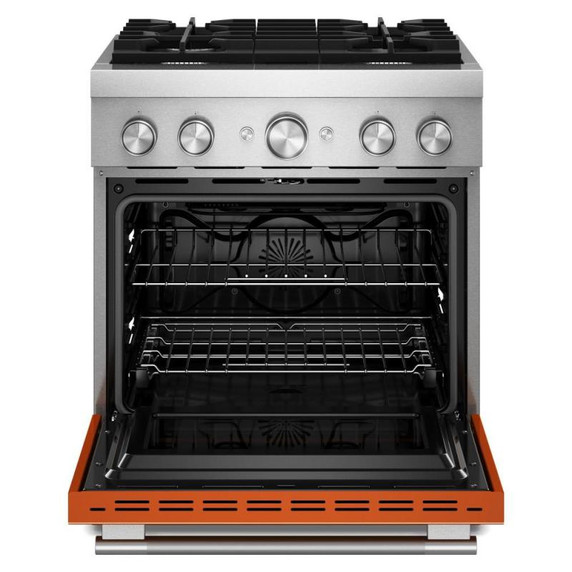 Kitchenaid® 30-Inch 4 Burner Commercial-Style Dual Fuel Range with No Preheat Air Fry Mode KFDS930SSC