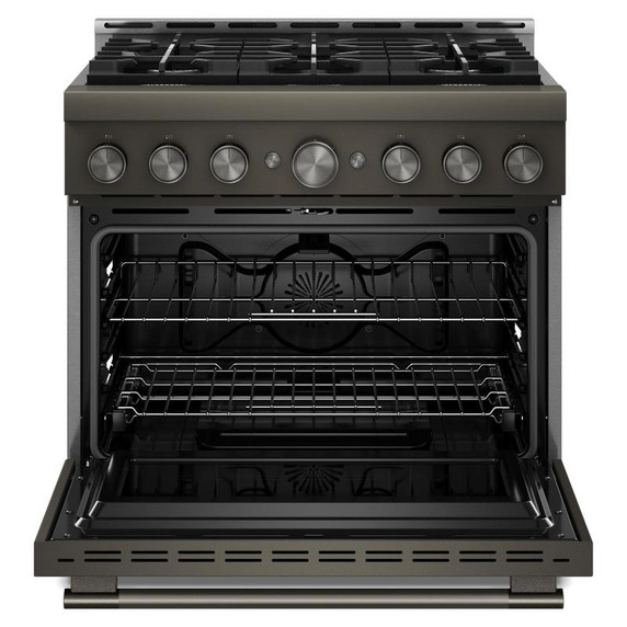 KitchenAid® 36-Inch 6 Burner Commercial-Style Gas Range with No Preheat Air Fry Mode KFGS936SBE