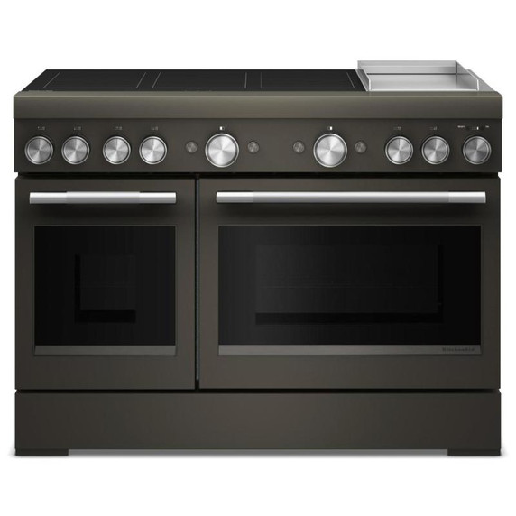 KitchenAid® 48-Inch 6-Element Induction Freestanding Commercial-Style Range with Griddle KFID948SBE
