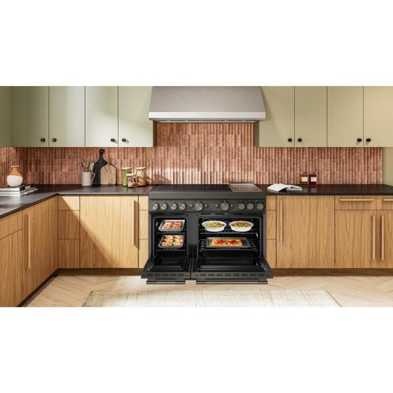 KitchenAid® 48-Inch 6-Element Induction Freestanding Commercial-Style Range with Griddle KFID948SBE