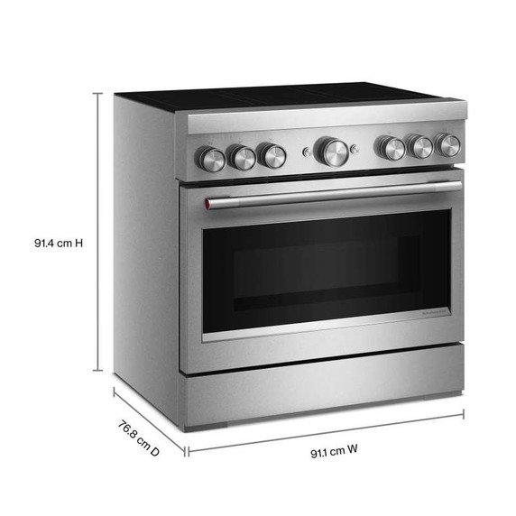KitchenAid® 36-Inch 6-Element Induction Freestanding Commercial-Style Range with Air Fry KFIS936SSS