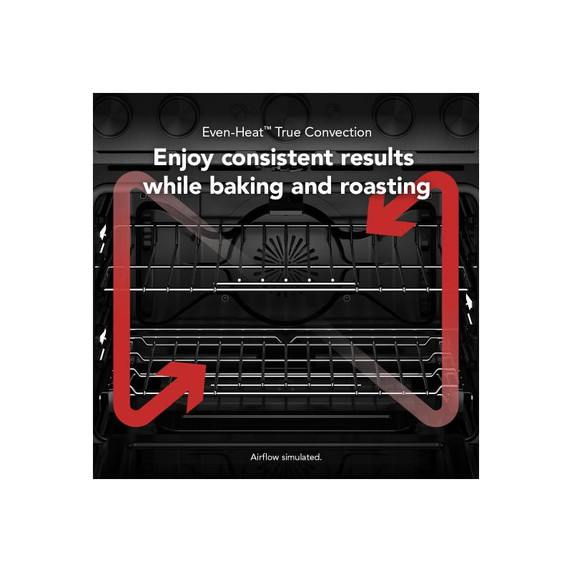 KitchenAid® 30-Inch 4 Burner Commercial-Style Gas Range with No Preheat Air Fry Mode KFGS930SSS