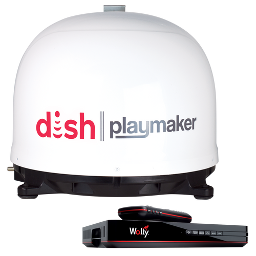 DISH Playmaker Portable Automatic Satellite Antenna with Mount and DISH Wally HD Receiver for Trucks DISH Playmaker Portable Automatic Satellite Antenna with Mount and DISH Wally HD Receiver for Trucks