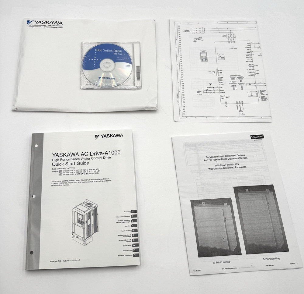 Yaskawa CIMR-AU5A0099FAA Enclosed HP 100   VAC 600 NB15271161A Variable Drive