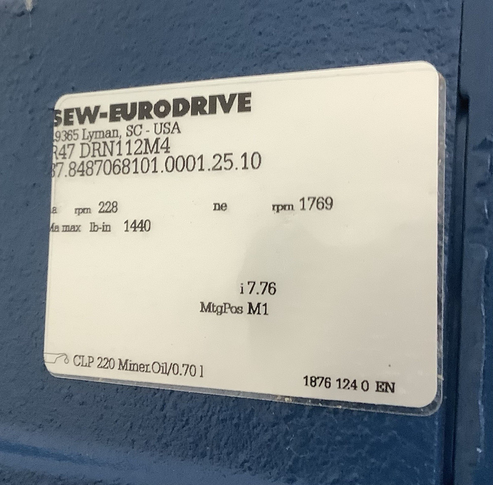 Sew Eurodrive R47 DRN112M4 Helical Gearmotor