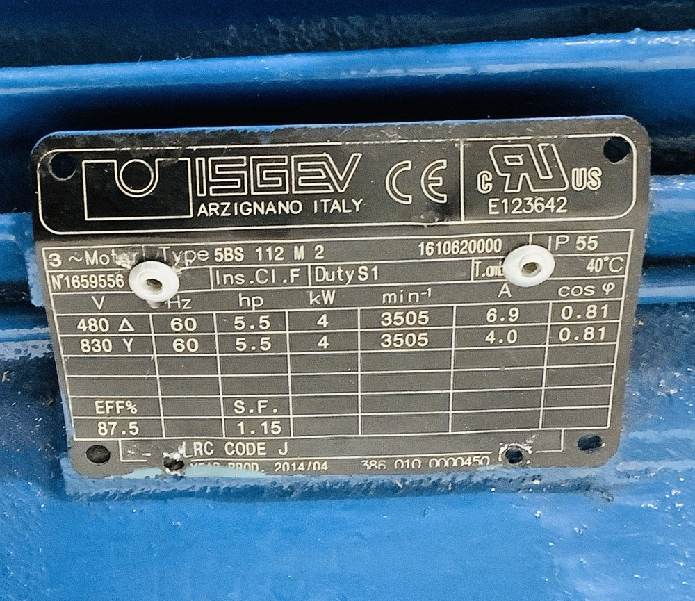 Isgev 5BS 112 M 2 / Hp 5.5/ Ip 55  Centrifugal pump NM40/160A-60