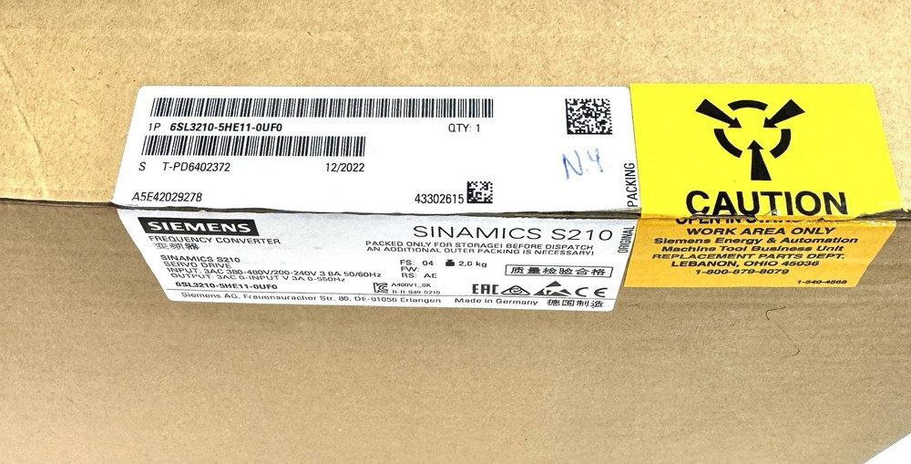 Siemens 6SL3210-5HE11-0UF0 SINAMICS S210 Input voltage: 200-480 V 3AC