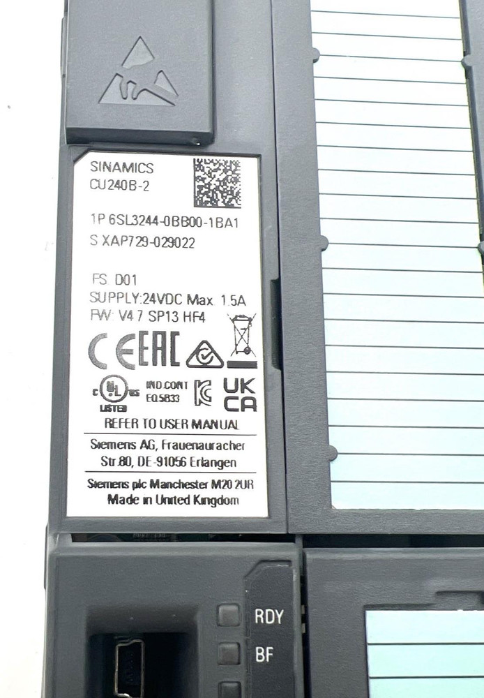 Siemens 6SL3244-0BB00-1BA1 G120 Control Unit