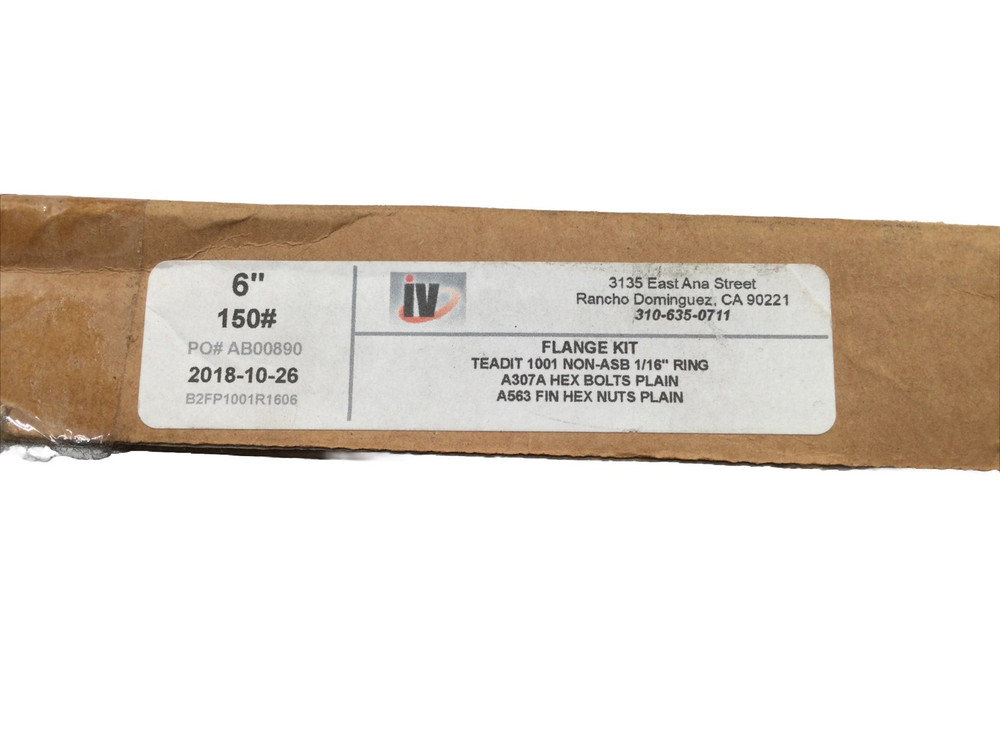 Ivalco B2FP1001R1606 Flange 8 Piece Bolt And Gasket Kit 6" 150#