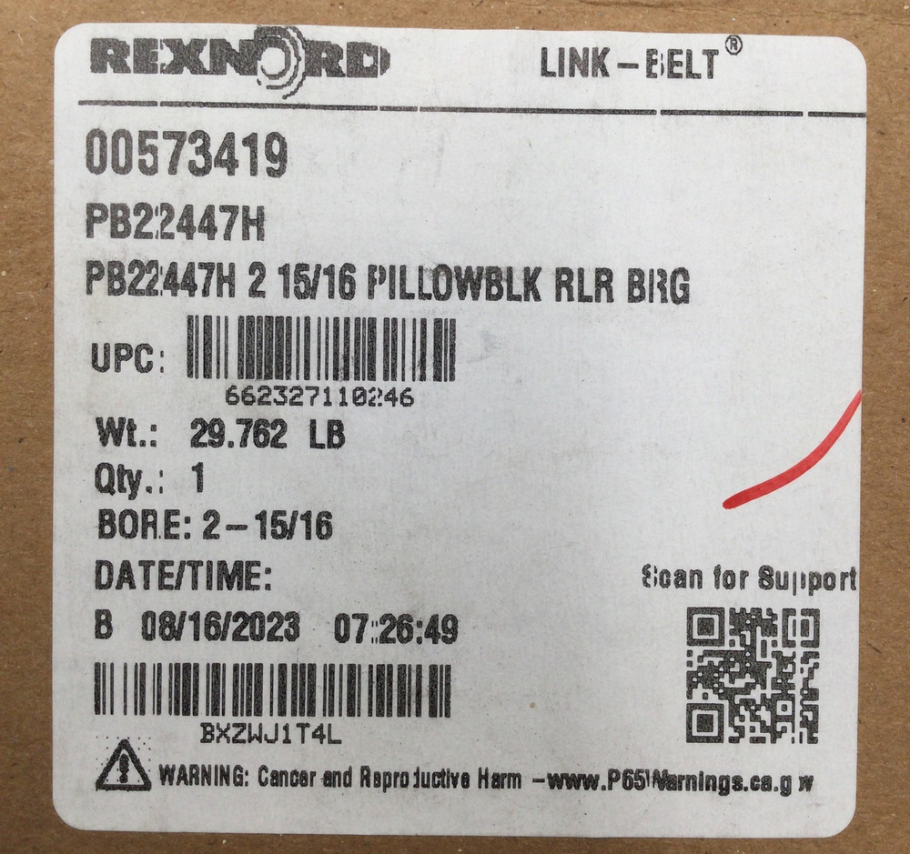 Link-Belt (Rexnord) PB22447H Pillow Block Roller Bearing