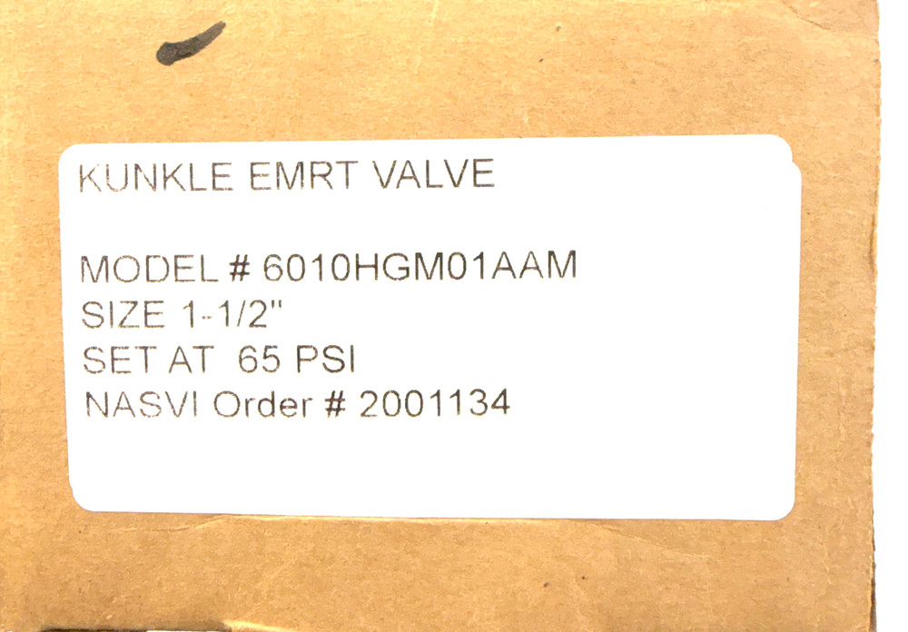 Kunkle 6010HGM01AAM Safety Release Valve 1-1/2”