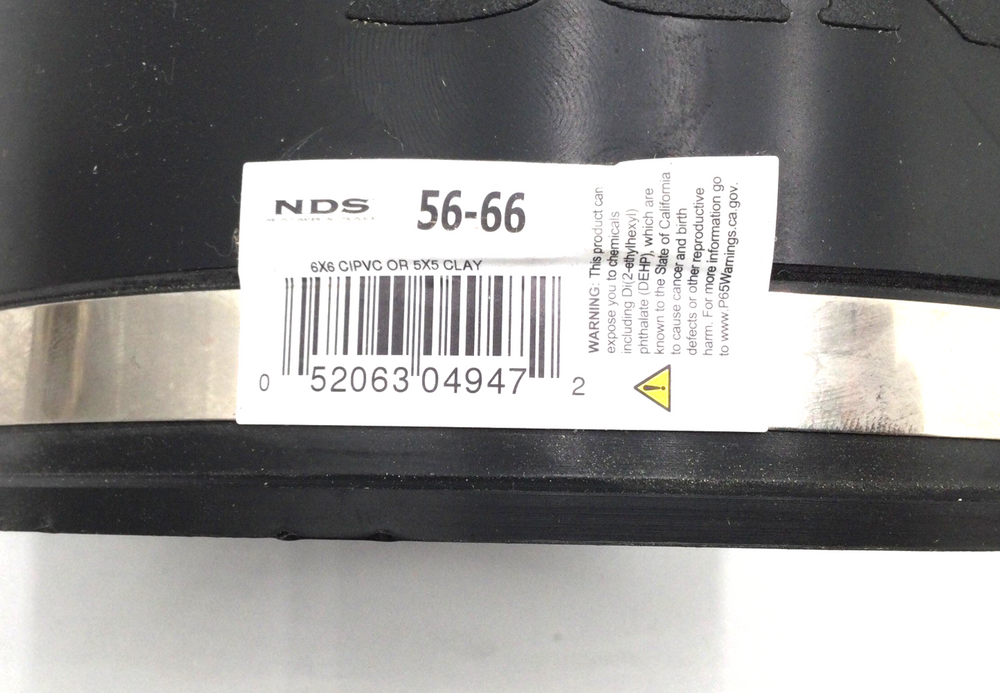 NDS 56-66 Elastomeric Coupling With 2 Clamps For 6” X 6”