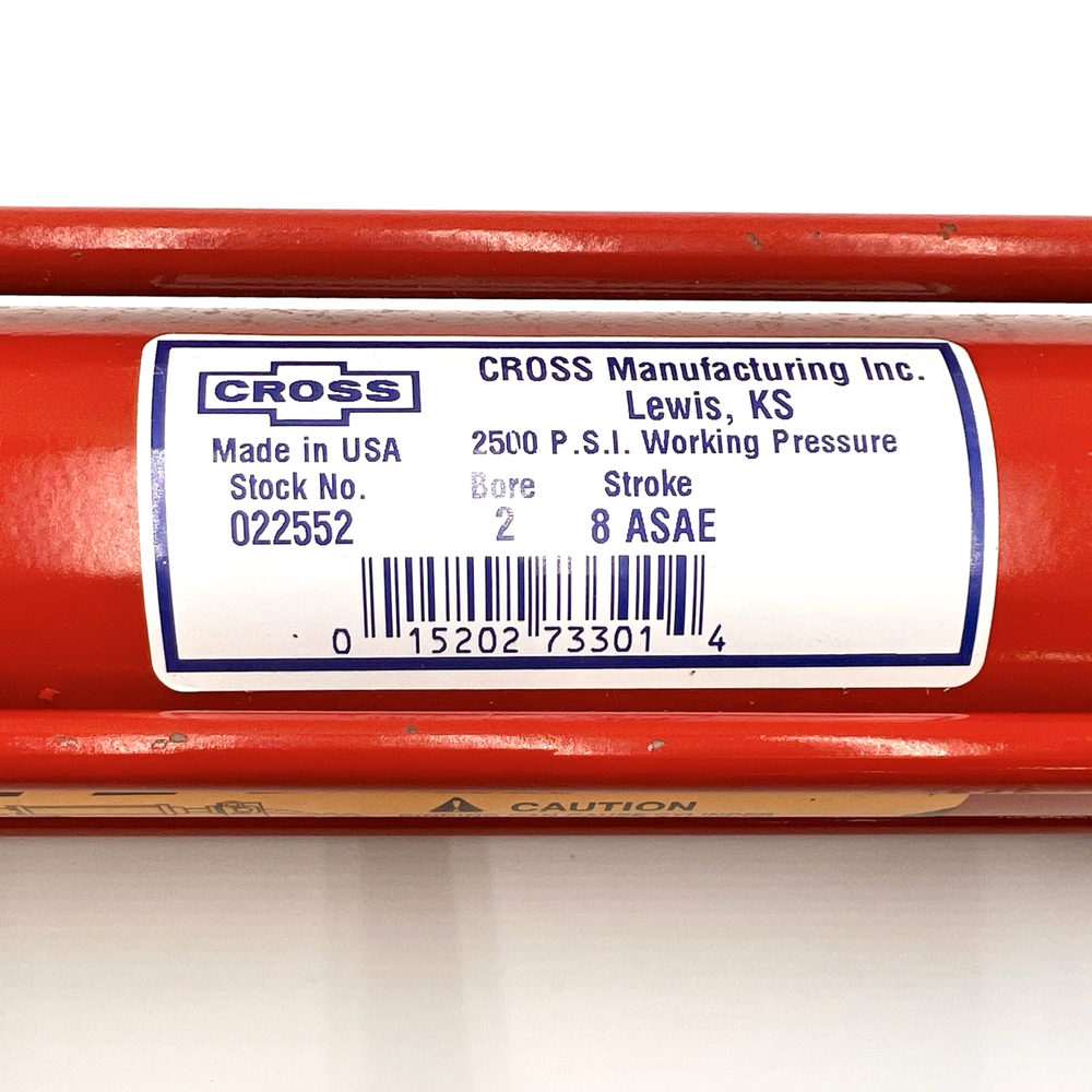 Cross 022552 Hydraulic Cylinder 2” Bore x 8” Stroke 2500 PSI