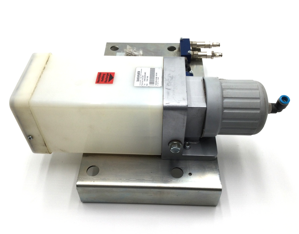 Bielomatik P30011606 Single Piston Lubrication Pump With Metal Mounting Plate & Fittings
