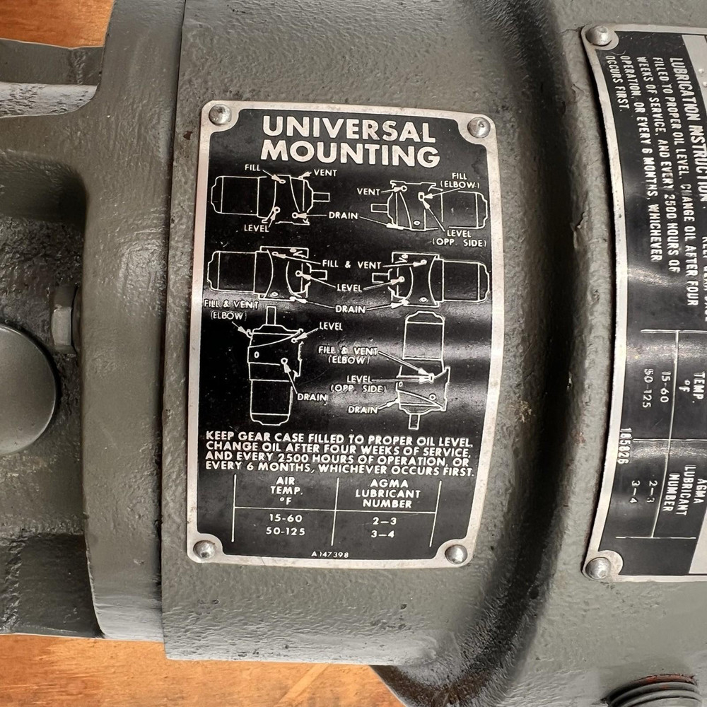 U.S Motors 6431/P09P177R025F Syncrogear Reducer w/ Browning CHF S3X7/8 Coupling