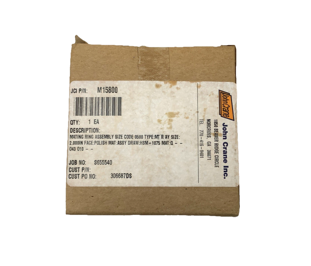 John Crane M15800 Mating Ring Assembly – Type MTR, 2.000” Face, Ceramic/Polished