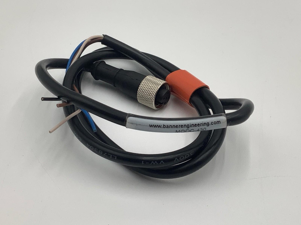 Banner K30LGRXPQ Indicator Light W/ MQDC-430 Single Ended M12 Cordset (4-Pin)