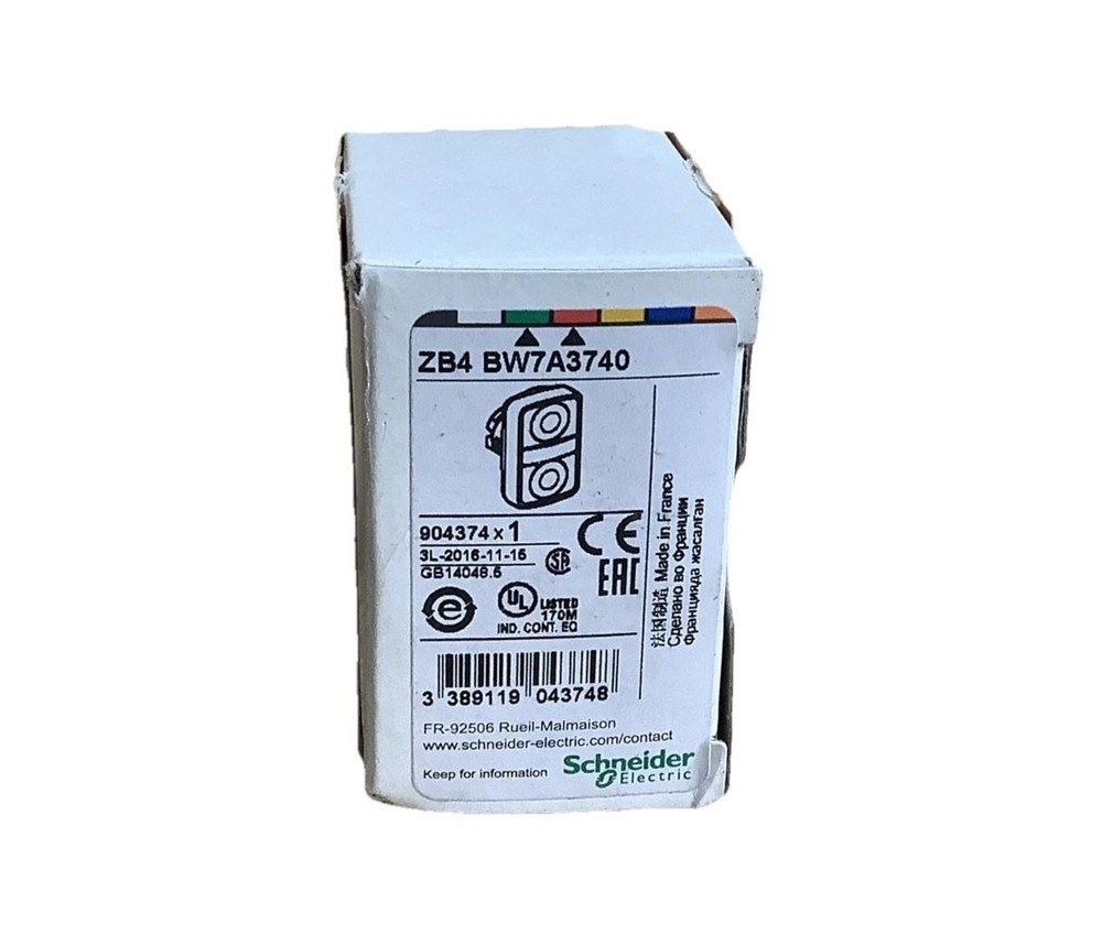 Schneider ZB4 BW7A3740 Illuminated Double Headed Push Button Flush