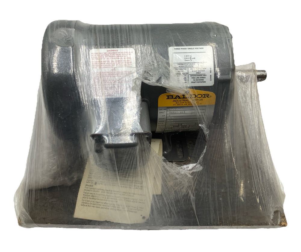 Baldor M3545-5 1HP Industrial Electric Motor 575V 3-Phase 3450 RPM 56 Frame TEFC