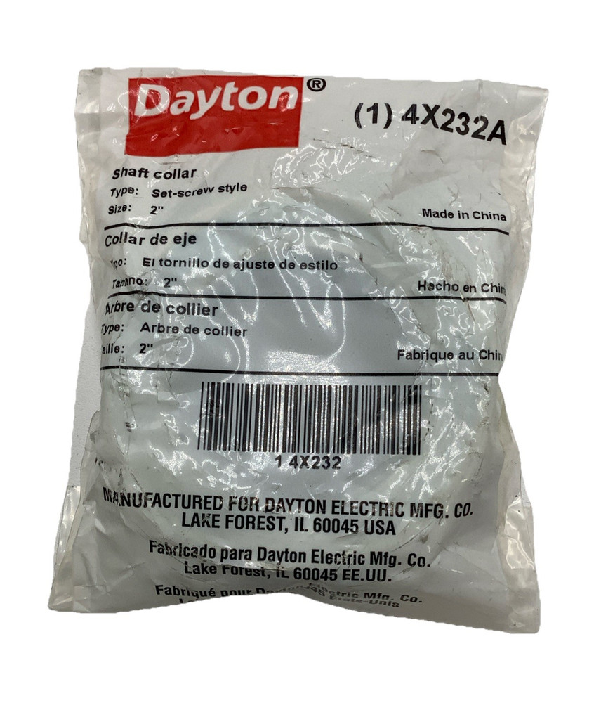 Dayton 4X232A Shaft Collar Set-Screw Style 2”