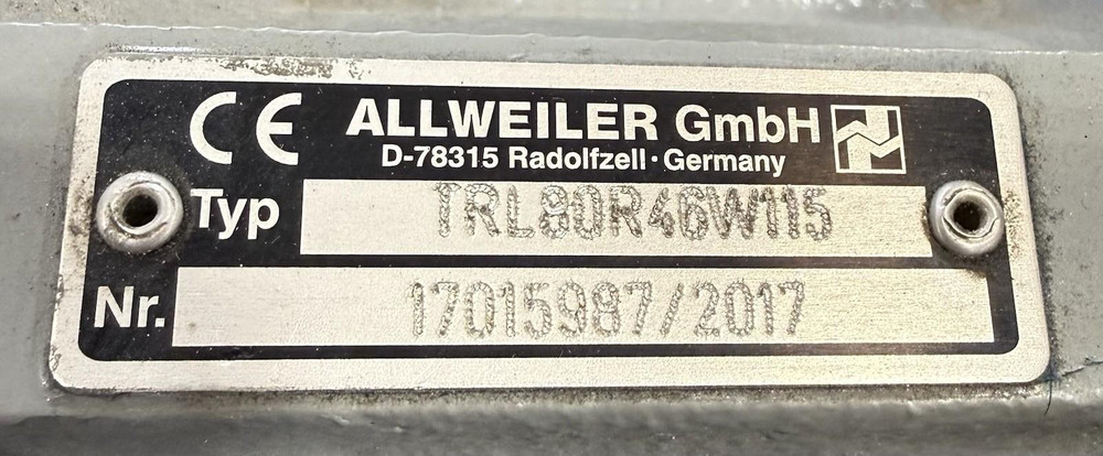 Allweiler TRL80R46W115 Internal Gear Pump w/ Siemens 1AV3112B 5HP Motor
