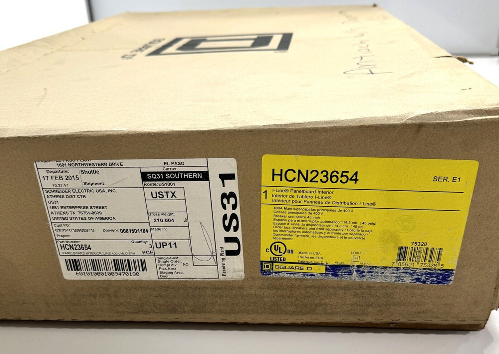 Square D HCN23654 I Line Panelboard Interior