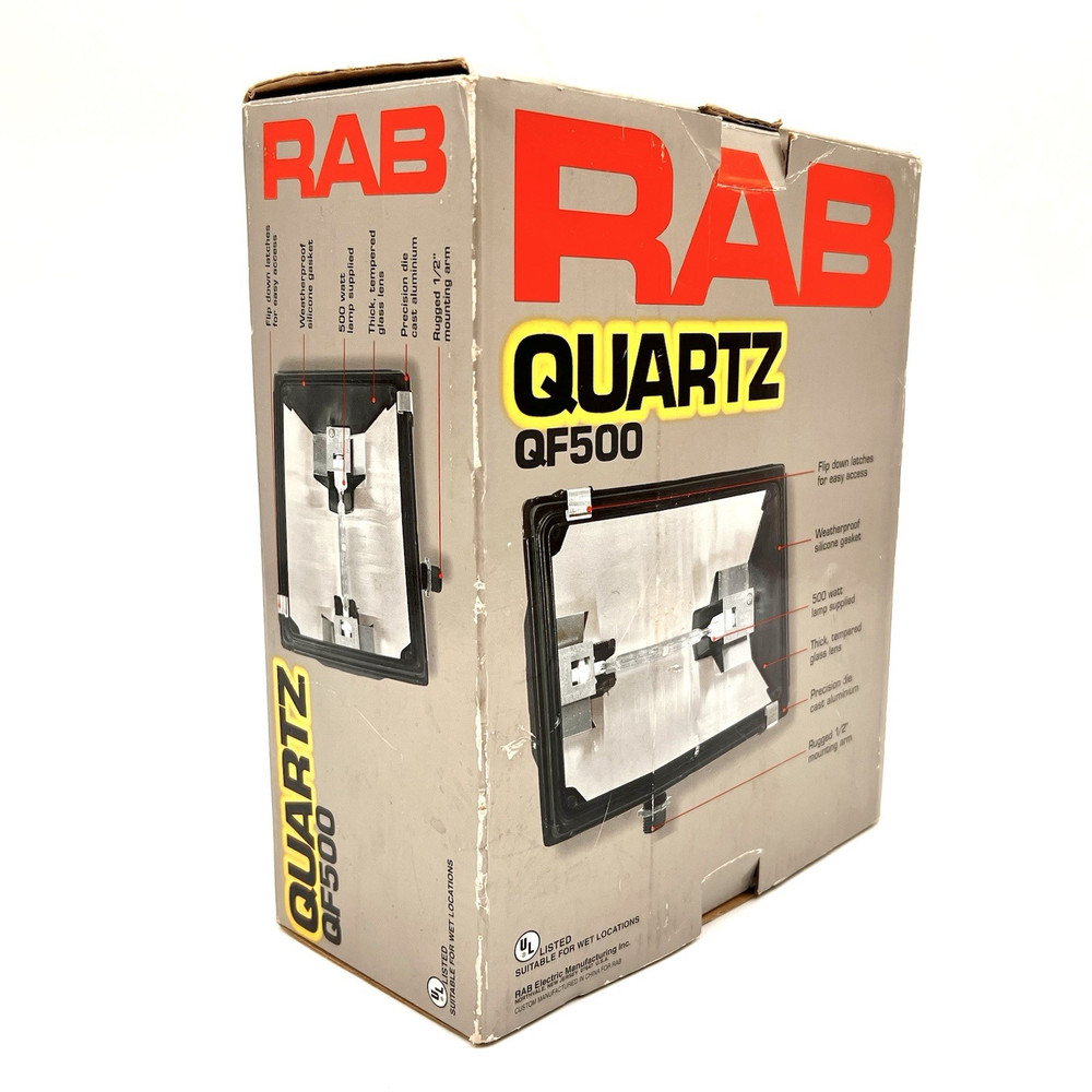 RAB QF500 Quartz Halogen Flood Light Quartz Curve Quartz Halogen Outdoor