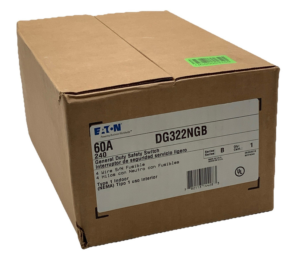 Eaton DG322NGB General Duty Cartridge Fuse Safety Switch 60A Series B
