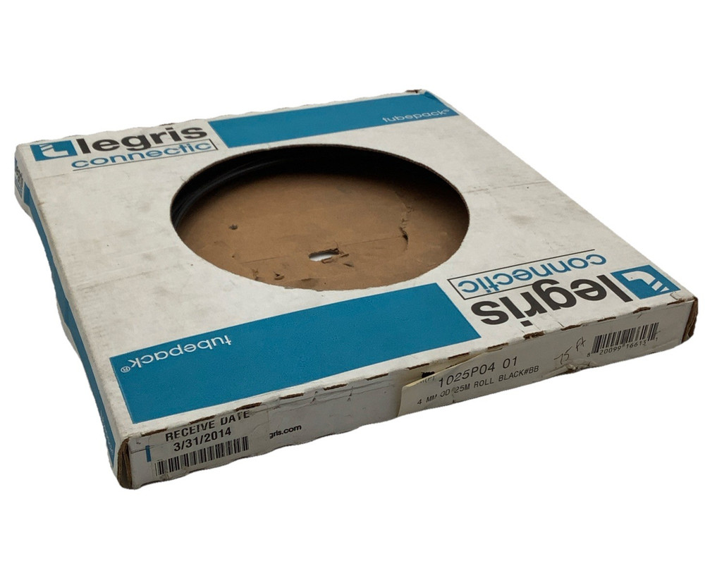 Legris Connectic 1025P04 01 Flexible Tubing Black 4MM OD 25M Roll