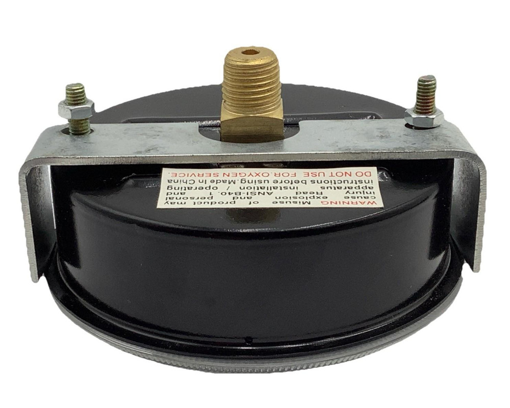 4” Pressure Gauge 0–200 PSI 1/4” NPT Center Back Mount w/ Panel Clamp