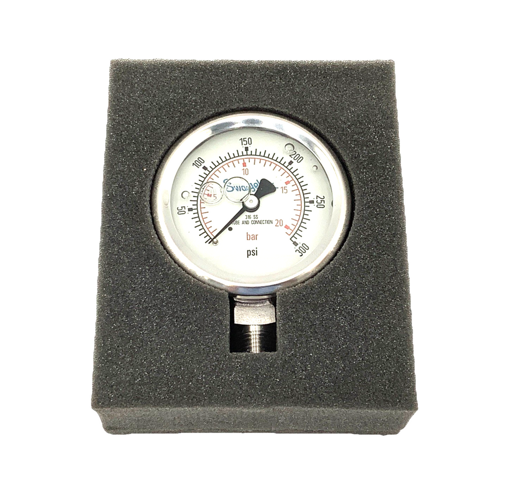 Swagelok PGI-63C-PG300-LAQX Glycerin Filled Gauge 0-300PSI 316 SS 1/4” NPT