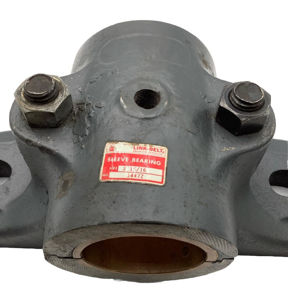 Link-Belt 1447Z 2-Bolt Pillow Block Plain Sleeve Bearing 2-15/16” Bore