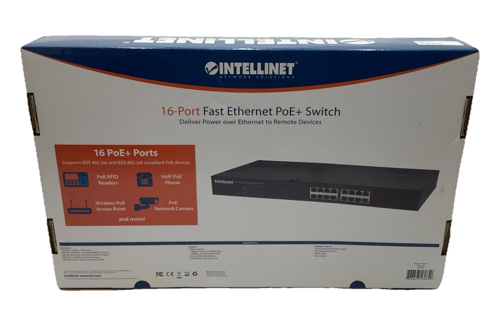 Intellinet 560849 16-Port Fast Ethernet POE+ Switch Rev 5.04