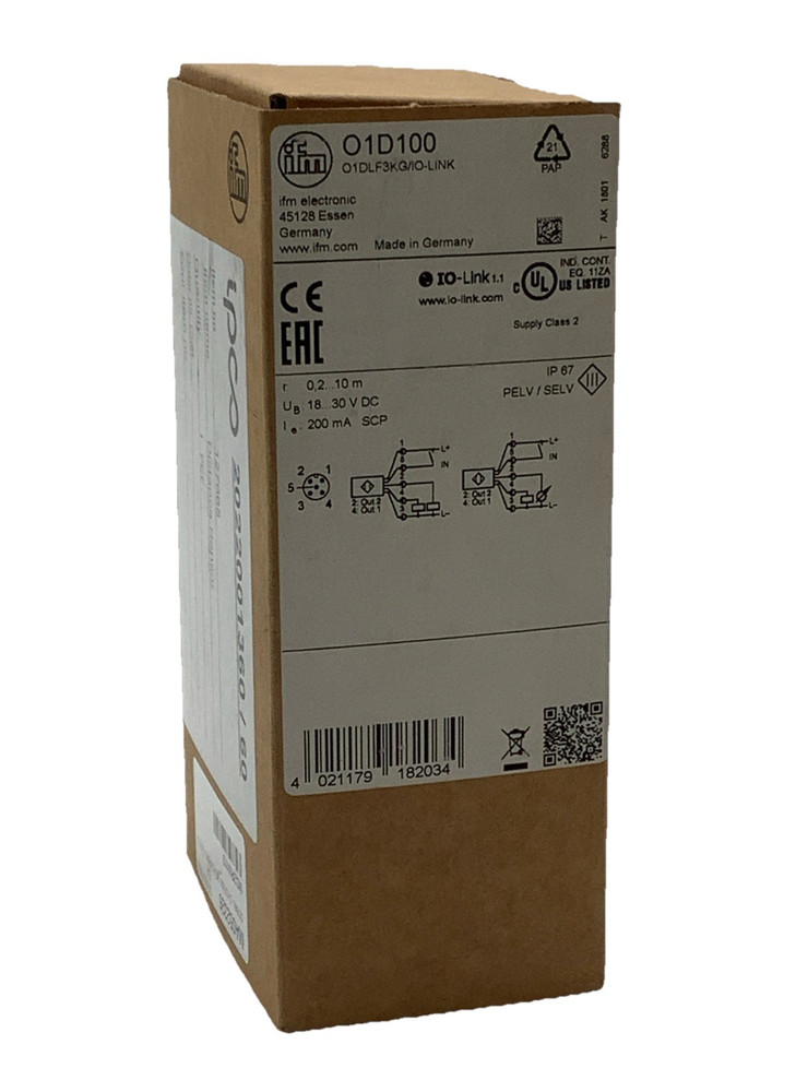 IFM O1D100 PhotoElectric Laser Distance Sensor Up To 10m Protection Class III