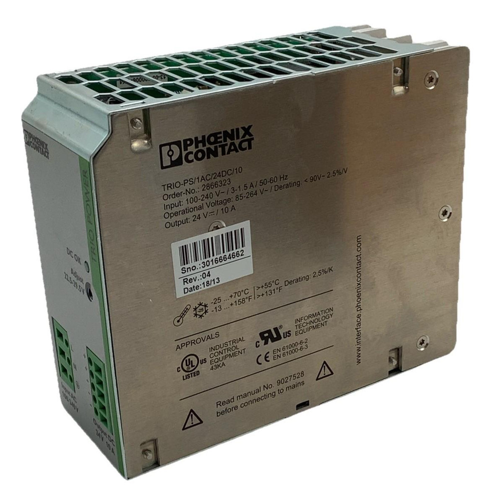 Phoenix Contact 2866323 TRIO-PS-1AC/24DC/10 Trio Power Supply Input